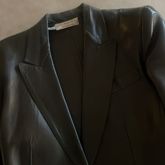 Yves Saint Laurent Rive Gauche Leather Blazer 36/4 - Picture 7 of 14